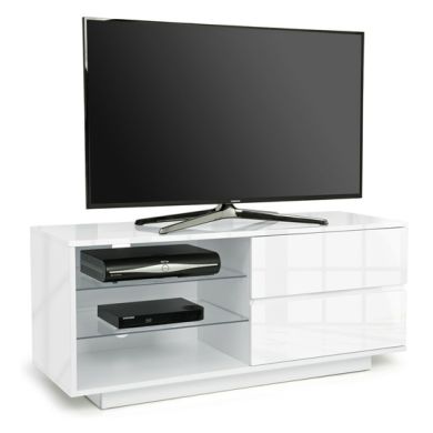 Gallus Ultra Wooden TV Stand In White High Gloss With 2 Drawers