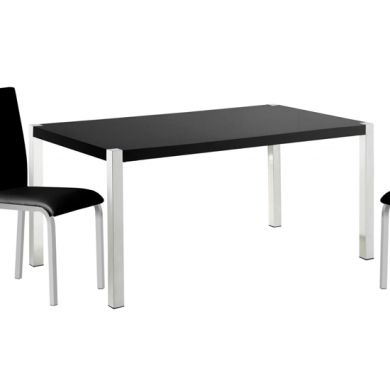 Gamma Wooden Dining Table In Black High Gloss