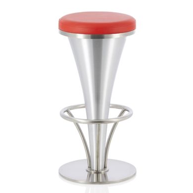 Garland Faux Leather Fixed Bar Height Bar Stool In Red