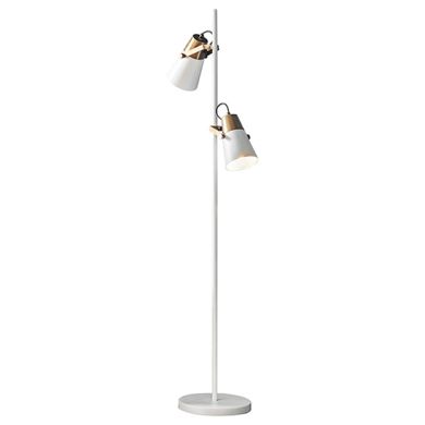 Gerik 2 Lights Floor Lamp In White And Aged Brass