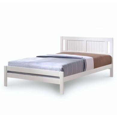 Glorry Wooden Double Bed In White