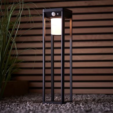 Hallam Outdoor Post In Textured Black With White Pc Diffuser