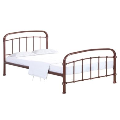 Halston Metal King Size Bed In Copper