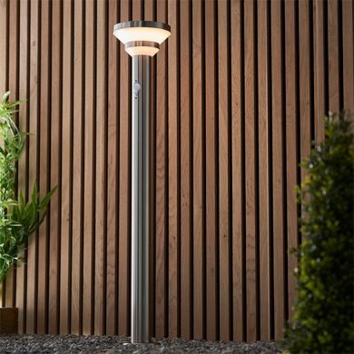 Halton Outdoor Bollard Post In Brushed Stainless Steel With White Pc Diffuser