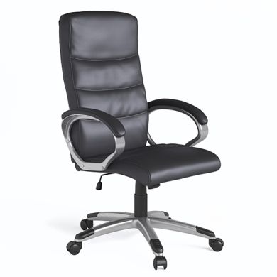 Hampton Faux Leather Home And Office Chair In Black