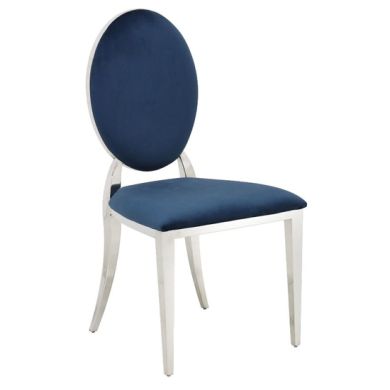 Hampton Velvet Upholstered Dining Chair In Blue