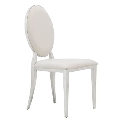 Hampton Velvet Upholstered Dining Chair In Cream