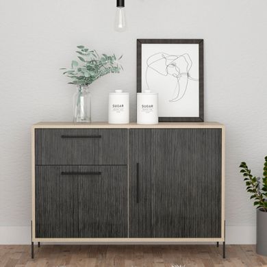 Harvard Small Wooden 2 Doors And 1 Drawer Sideboard In Washed Oak