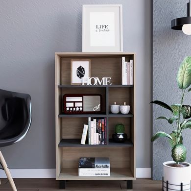 Harvard Wooden Display Bookcase In In Washed Oak