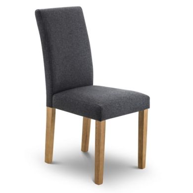 Hastings Linen Fabric Dining Chair In Slate Grey