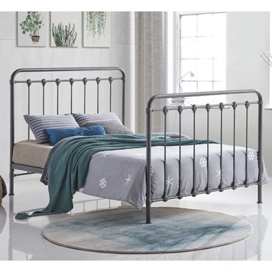 Havana Metal Double Bed In Speckled Silver And Black