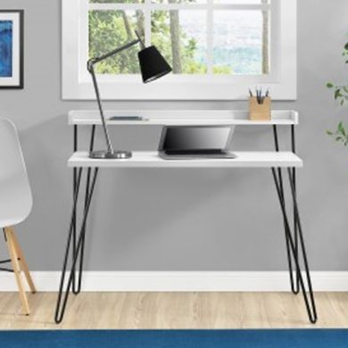 Haven Wooden Retro Laptop Desk With Riser In White