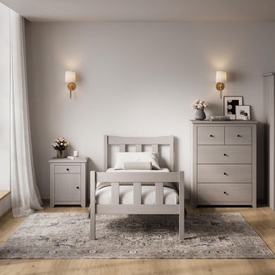 Havana Wooden Single Bed In Grey