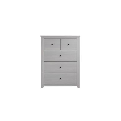 Havana Wooden Chest Of 5 Drawers In Grey