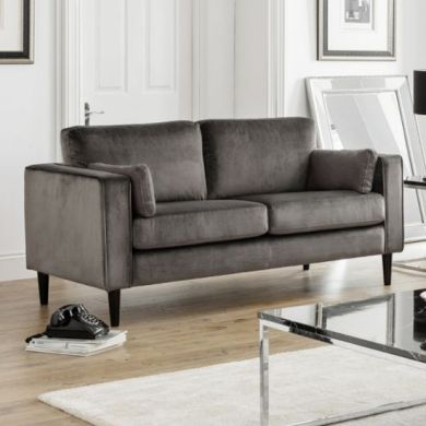 Hayward Velvet Upholstered 2 Seater Sofa In Grey