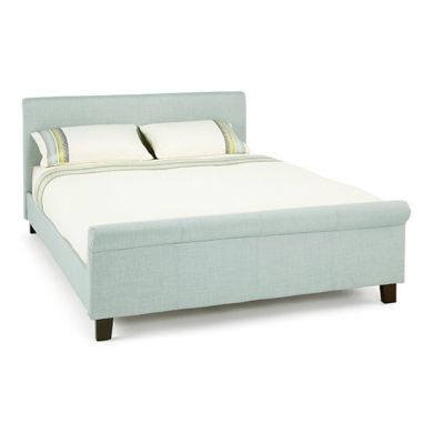 Hazel Fabric Upholstered Double Bed In Ice