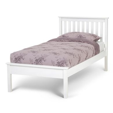 Heather Wooden Single Bed In Opal White