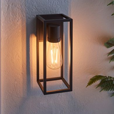 Herbert LED Wall Light In Textured Black Aluminium Frame