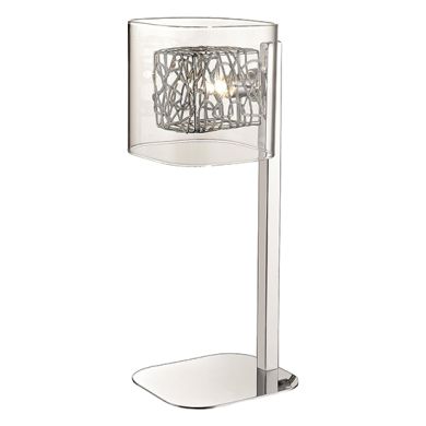 Holland 1 Clear Glass Shade Bulb Table Lamp In Chrome