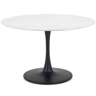 Holland Round Marble Dining Table In White