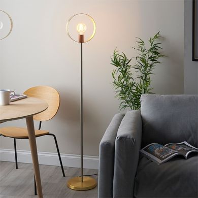 Hoop Floor Lamp In Brushed Brass