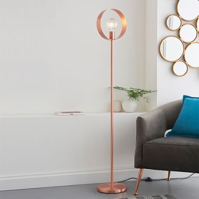 Hoop LED Floor Lamp In Brushed Copper