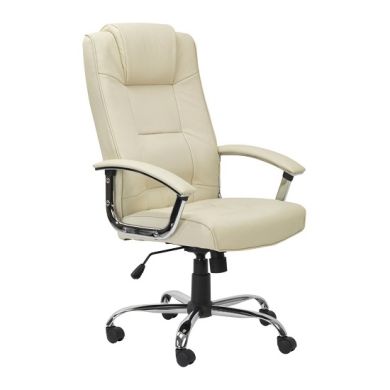 Houston Faux Leather High Back Executive Office Chair In Cream