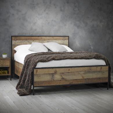 Hoxton Wooden Double Bed In Oak Effect