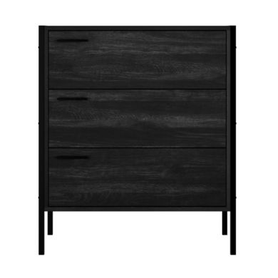 Hoxton Wooden Chest Of 3 Drawers In Black