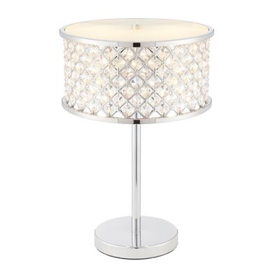 Hudson Clear Crystal 2 Lights Table Lamp In Chrome