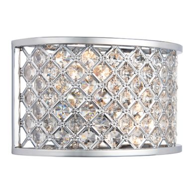 Hudson Clear Crystal 2 Lights Wall Light In Chrome
