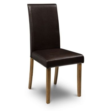 Hudson Faux Leather Dining Chair In Brown