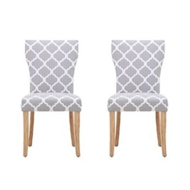 Hugo Patterned Fabric Dining Chair In Pair