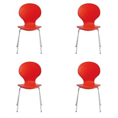 Ibiza Set Of 4 Dining Chairs In Red