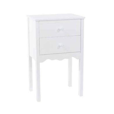 Imperial Wooden 2 Drawers Bedside Cabinet In White