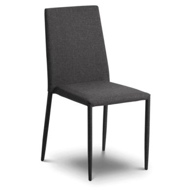 Jazz Linen Fabric Dining Chair In Slate Grey