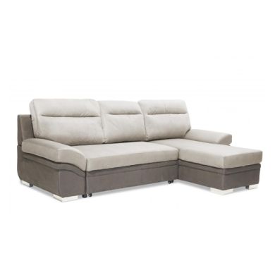 Jessica Linen Fabric 2 Seater Chaise Sofa In Grey