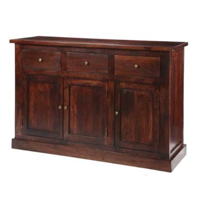 Jaipur Solid Mango Wood Large Sideboard In Dark Mahogany
