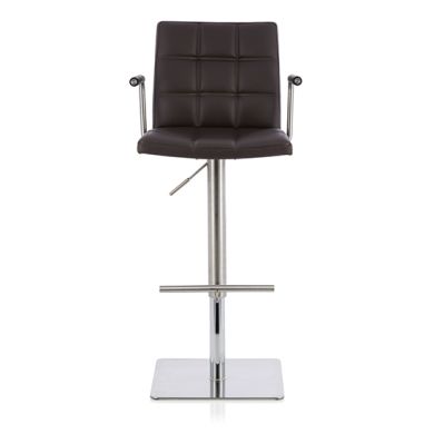 Jonquil Faux Leather Swivel Adjustable Height Bar Stool In Brown