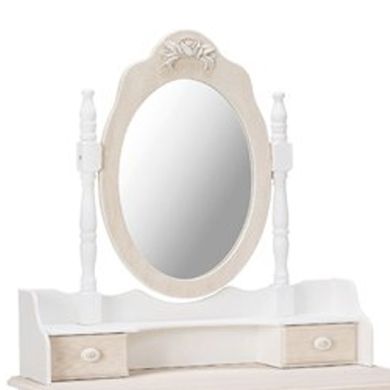 Juliette Dressing Mirror In Cream And White Wooden Frame