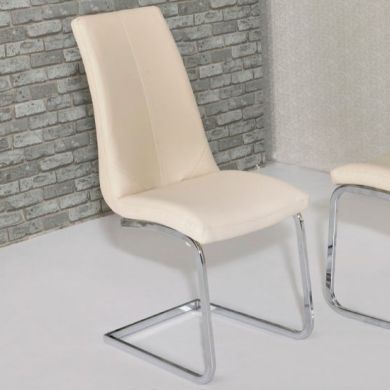 Kelcy Faux Leather Dining Chair In Cream
