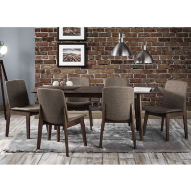 Kensington Extending Wooden Dining Table In Walnut With 6 Chairs
