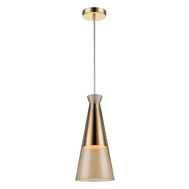 Kentish 1 Bulb Ceiling Pendant Light In Champagne Gold