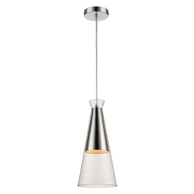 Kentish 1 Bulb Ceiling Pendant Light In Clear And Chrome