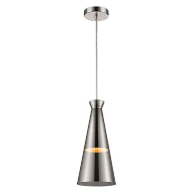Kentish 1 Bulb Ceiling Pendant Light In Smoked Grey And Chrome