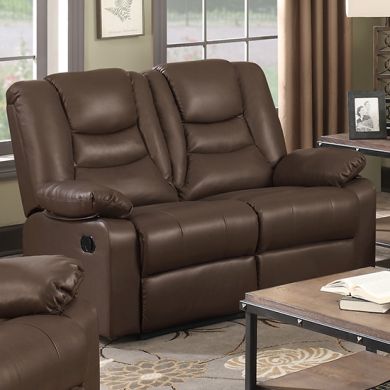 Kirk PU Leather Recliner 2 Seater Sofa In Chocolate