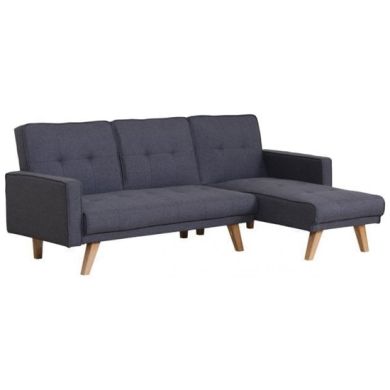 Kitson Linen Upholstered L-Shaped Sofa In Grey