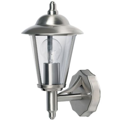 Klien Clear Shade Uplight Wall Light In Polished Stainless Steel