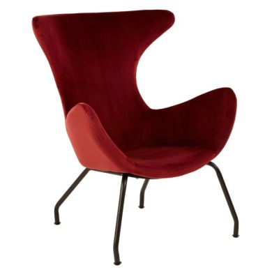 Kolding Velvet Upholstered Bedroom Chair In Red