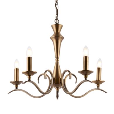 Kora 5 Lights Ceiling Pendant Light In Antique Brass